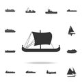 Medieval boat icon. Detailed set of water transport icons. Premium graphic design. One of the collection icons for websites, web d Royalty Free Stock Photo