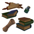 Medieval books and manuscripts scrolls