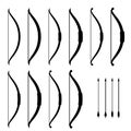 Medieval bow weapon black symbols