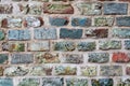 Medieval bricks with glaze, brick structure background or wallpaper Royalty Free Stock Photo