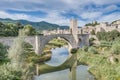 Medieval bridge in Besalu, Spain