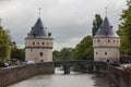 Medieval bridge with defence towers in Kortrijk