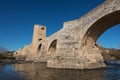 Medieval bridge over Ebro river in Frias, Burgos, Spain. Royalty Free Stock Photo