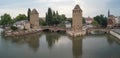 Medieval bridge Ponts Couverts with towers, Strasbourg, France Royalty Free Stock Photo
