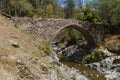 Medieval Bridge in Tris Elies in Troodos, Cyprus Royalty Free Stock Photo