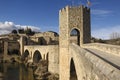 Medieval bridge and village of BesalÃÂº in La Garrotxa, Girona, S