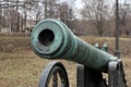 Medieval bronze cannon front view