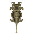 Medieval bronze wall torch on an isolated white background, 3d illustration