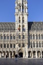 Medieval Brussels Town Hall in Grand Place, main market in the city, Brussels, Belgium