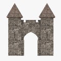 Medieval building - gate with towers