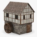 Medieval building - water mill Royalty Free Stock Photo