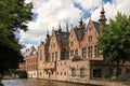 Medieval buildings along the canals. Bruges. Belgium Royalty Free Stock Photo