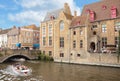 Medieval buildings along the canals. Bruges. Belgium Royalty Free Stock Photo