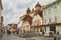 Medieval buildings around the square Rathausplatz. Melk, Lower Austria, Europe. Royalty Free Stock Photo