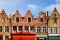 Medieval buildings in Dijver canal. Bruges. Belgium Royalty Free Stock Photo