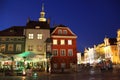 Medieval buildings in Market Square at night. Poznan. Poland Royalty Free Stock Photo