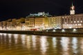 Medieval buildings at night. Salzburg. Austria