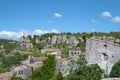 Medieval buildings and tower in town Balazuc Royalty Free Stock Photo