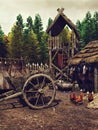 Medieval camp in the forest