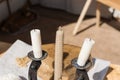 Medieval candles on sale at local fair