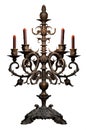 medieval candlestick set against a transparent PNG background. isolated. Royalty Free Stock Photo