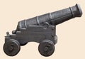 Medieval cannon Gunpowder artillery in the Middle Ages Royalty Free Stock Photo