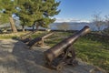 Medieval Cannons in the castle of Ioannina, Epirus Royalty Free Stock Photo