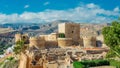 Medieval castle Alcazaba of Almeria, travel sites in Andalusia Royalty Free Stock Photo