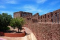 Medieval castle battlements, Silves, Portugal. Royalty Free Stock Photo