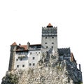 The medieval Castle of Bran, known for the myth of Dracula, isolated on white background Brasov, Transylvania, Romania Royalty Free Stock Photo