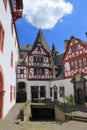 Romantic Inner Courtyard of Medieval Buerresheim Castle, Mayen, Rhineland-Palatinate, Germany