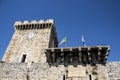 medieval castle of Celano Aquila Abruzzo Italy external walls