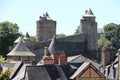 The medieval castle of the city of Fougeres Royalty Free Stock Photo