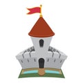 Medieval castle fortress cartoon icon