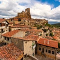 Medieval Castle of Frias located on top of a hill overlooking the village at its feet, Burgos. Royalty Free Stock Photo