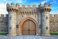 Medieval castle gate or wall background 3D illustration Royalty Free Stock Photo
