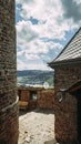 shot of a medieval castle in Germany on a fine sunny day under a blue sky with clouds Royalty Free Stock Photo