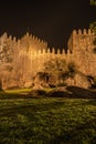 Medieval castle in Guimaraes city at night, Norte region of Portugal Royalty Free Stock Photo