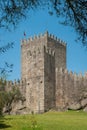 Medieval castle in Guimaraes city, Norte region of Portugal. Royalty Free Stock Photo