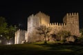 Medieval castle in Guimaraes at night