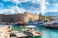 Medieval castle and harbour of Kyrenia town, Cyprus Royalty Free Stock Photo