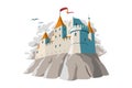 Medieval castle on hill Royalty Free Stock Photo