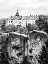 Medieval Castle Hruba Skala situated on a steep sandstone cliff in Bohemian Paradise, or Cesky Raj, Czech Republic Royalty Free Stock Photo