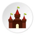 Medieval castle icon circle Royalty Free Stock Photo