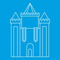 Medieval castle icon, outline style Royalty Free Stock Photo