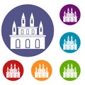 Medieval castle icons set