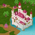 Medieval Castle Isometric Illustration