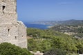 Medieval castle of Kastellos with views of the bay and mountains