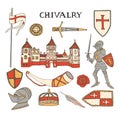 Chivalry and crusade concept