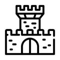 Medieval castle line icon vector black illustration